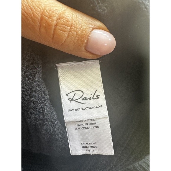 RAILS Raphael Sweater Back Tie Merino Wool Sz XS Coquette Mockneck Boxy … - Picture 7 of 10